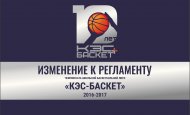 Изменение №1 к Регламенту Чемпионата Школьной баскетбольной лиги «КЭС-БАСКЕТ» сезона 2016-2017 гг.